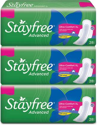 STAYFREE Advanced Ultra – Comfort Soft XL Sanitary Pad (Pack of 84) Sanitary Pad  (Pack of 84) at Rs. 472