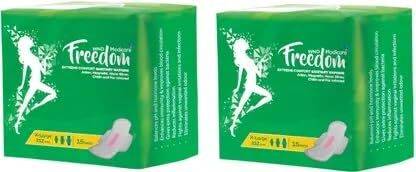 MAHA Freedom Maxi Pads, Regular Flow, 312mm - XL Pack of 2 Sanitary Pad
