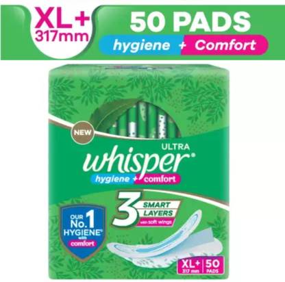 Whisper Sanitary Ultra clean XL+Sanitary Pads 50 Pads Sanitary Pad Sanitary Pad