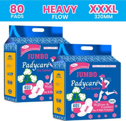 Padycare 320 mm Maxi Cotton XXXL 80Pads Sanitary Pad