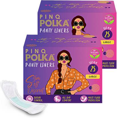 PINQ POLKA Premium Ultra Thin Cotton Soft Large Pantyliners for Discharge (Combo of 2) Pantyliner