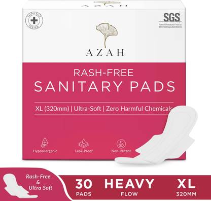 AZAH Rash-Free Napkins XL for Heavy Flow | Leak Proof & Cottony Soft Sanitary Pad