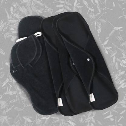 Safepad safe pad (4- night pad & 3- inner labia pad) black Sanitary Pad