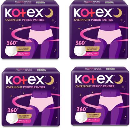 Kotex Overnight Period Panties Medium/Large size, 8 Panties for heavy flow period Pantyliner