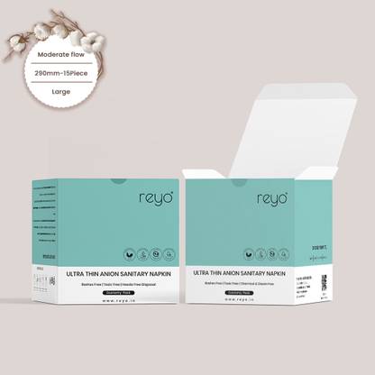 REYO Anion cotton pads for women,Chemical free,Toxic free,Rashes free,Itching free Sanitary Pad