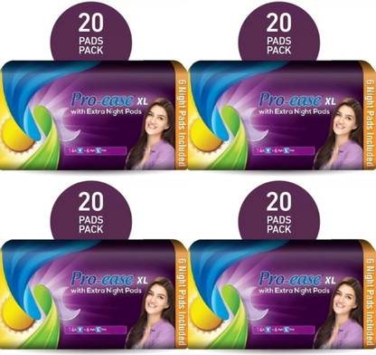 Pro-ease Day & Night Combo XL 20+20+20+20 pad (Pack of 80)) Sanitary Pad