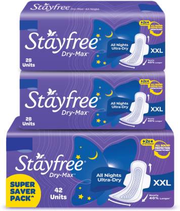 STAYFREE Dry-Max All Nights  Sanitary Pad  (Pack of 98)