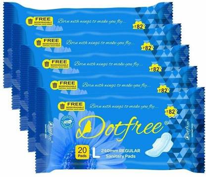 DOTFREE 100% leakage protection Sanitary Napkin Pads with Cottony-Soft Top Layer 40 Pads Sanitary Pad