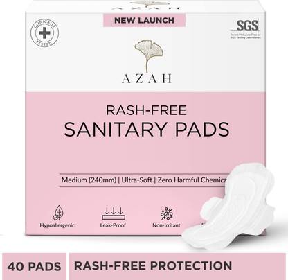 AZAH Utra Soft Light Flow Sanitary Pads For Women | 100% Rash-Free | Leakproof Sanitary Pad