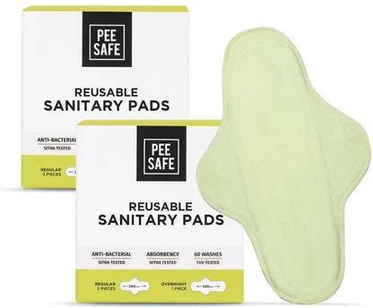 Pee Safe Reusable Sanitary Pads (6 Regular Pads + 2 Overnight Pads) Sanitary Pad