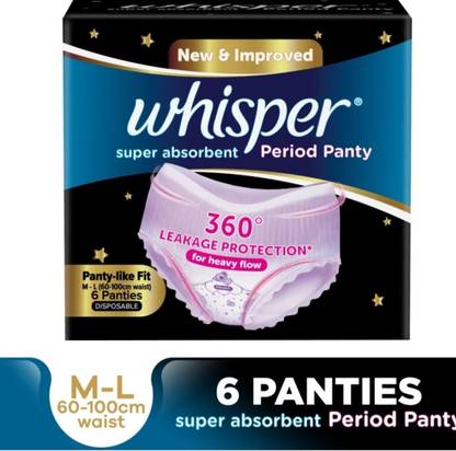 Whisper Super Absorbent Period Panty ML 6 panty Sanitary Pad