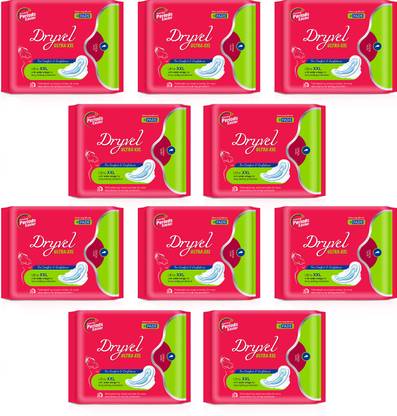 Dryvel Ultra-XXL Sanitary Pad with Wide Wings (80 Pads) - Day & Night Use Sanitary Pad
