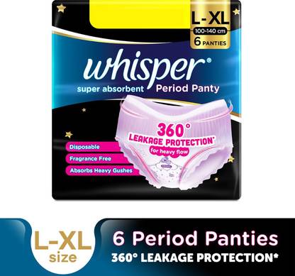 Whisper Super Absorbent Period Panty, L-XL Panties Sanitary Pad
