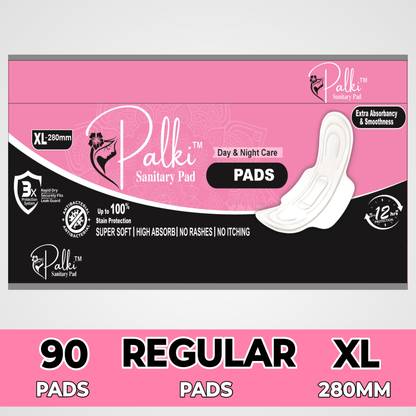 Palki Regular XL Size Super Absorb Sanitary Pad Combo Pack of 90 Pads Sanitary Pad