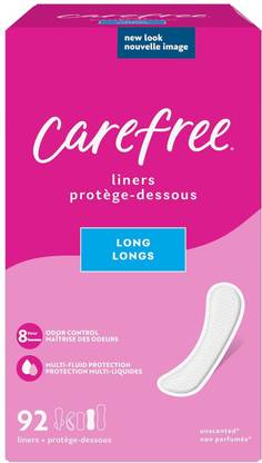 Carefree Acti-Fresh Ultra-Thin Panty Liners, Long To Go, Unscented - 92 Count Pack Of 1 Pantyliner