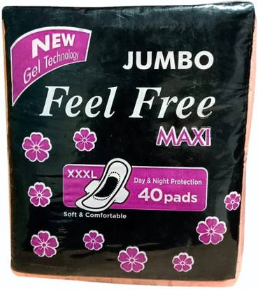 agriveda FEEL FREE MAXI JUMBO 40 PADS Sanitary Pads XXXL Sanitary Pad