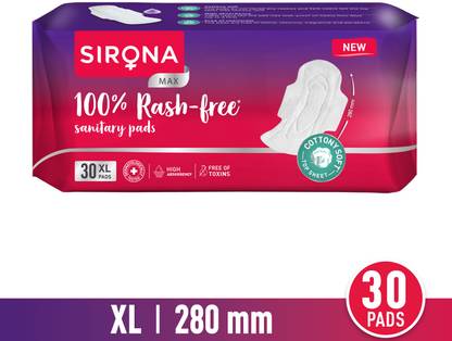 SIRONA Cottony Ultra Soft Rash Free Sanitary Pads for Women (XL Size) Sanitary Pad
