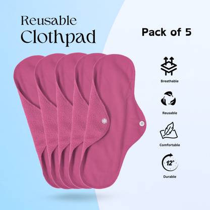 SIZI Reusable Sanitary Pads For Women|Anti-Bacterial|Pink ClothPad Sanitary Pad