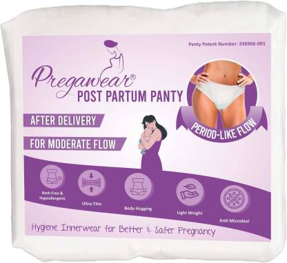 Pregawear Post Partum Heavy Discharge Disposable New Mom's Period Ready Panty (XL-Size) Pantyliner