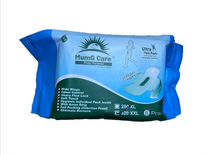 MumG Care Ulta Thin Sanitary Pads with advanced Absorbing Formula & Heavy Flow Lock - XXL Sanitary Pad