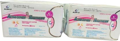 AIRIZ Active Oxygen & Negativeion Touchless Soft - Cotton Panty Liner Sanitary Pad