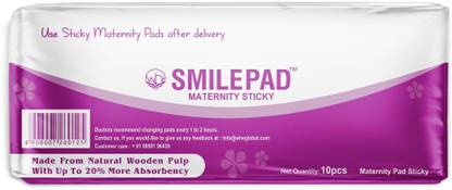 SMILEPAD Sticky Maternity Pad for Pregnancy | Ultra Soft 290mm, XXL Delivery Sanitary Pad