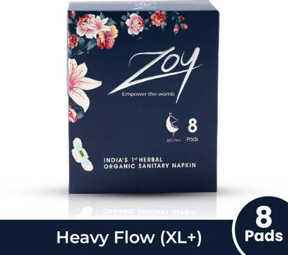 Zoy Herbal Chip Sanitary Pad | Natural Care | Night, Size - XL+, Heavy Flow - 340mm Sanitary Pad