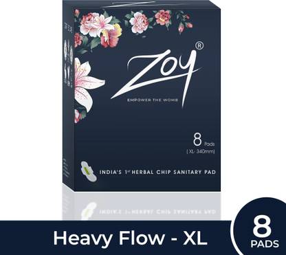 Zoy Herbal Sanitary Pad| Natural Care| High Absorption| Size - XL, Heavy Flow,340mm Sanitary Pad