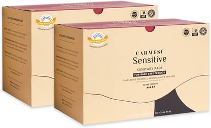 Carmesi Sensitive - Sanitary Pads for Rash-Free Periods (60 XXL) Sanitary Pad