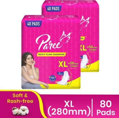 Paree Soft & Rash Free Sanitary Pad | XL Size| 3 Seconds Absorption for Heavy Flow Sanitary Pad