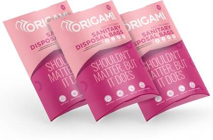 Origami 100% Compostable Sanitary Bags Pack of 3 (15 each) Sanitary Pad