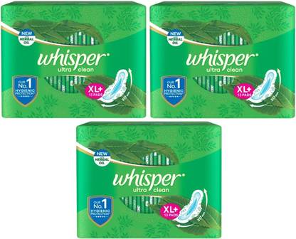 Whisper Ultra Hygiene + Comfort XL+ 317 mm - 15x3 Pcs Sanitary Pad