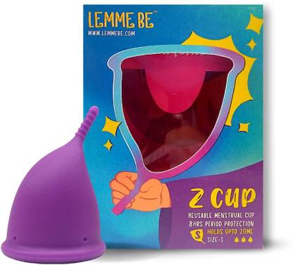 LEMME BE Z Cup - Reusable Menstrual Cup for Women 25ml (Medium, Purple) Sanitary Pad