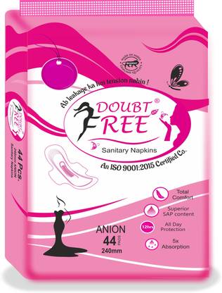 doubtfree Anion Sanitary Napkins 240MM, 88 Pads Pack of 2 [total 88 pcs] Sanitary Pad