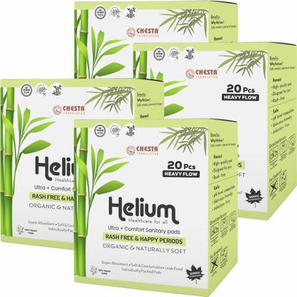 CHESTA FORMULATION Sanitary Pad 350mm |Upto 100% Leakage Protection| Odor Control 80Pcs (Pack of 4) Sanitary Pad