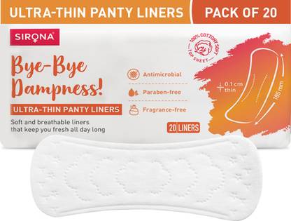 SIRONA Dry Comfort Daily Use Panty Liners for Women, Large Pantyliner