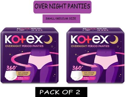 Kotex Overnight Period Panties Small/Medium - 8 Panties for heavy flow period Pantyliner