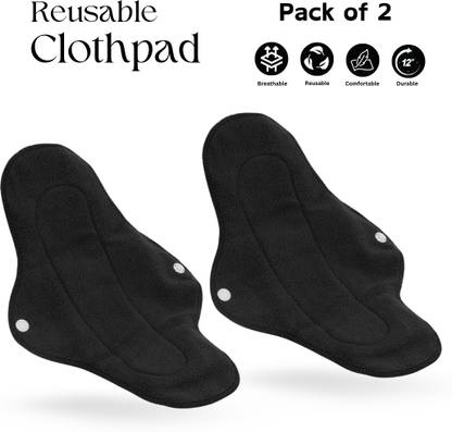 SIZI Black Reusable Sanitary Cloth Pads Napkins Eco-Friendly Anti-Leak Protection Sanitary Pad
