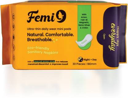 Femi9 Anti Bacterial Daily Use Pads For Women | Odor Control| 30 Pads- 180mm Pantyliner