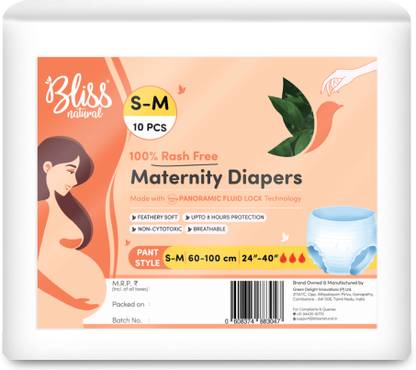 BlissNatural Ultra Soft Disposable Period Panties | Size M | For Heavy Flow,Maternity Panties Sanitary Pad