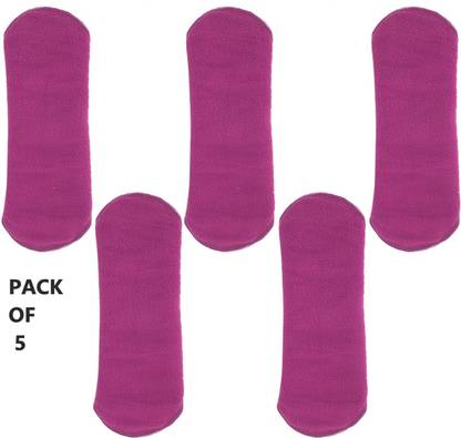 SIZI Pink Reusable and Washable Cotton Menstrual cloth pad (Extra Large,Pack of 5) Pantyliner
