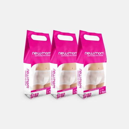 Newmom Disposable Pad Fixator-Value Pack-Pack of 5 X 3-15 Nos (Large) Pantyliner