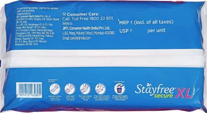 STAYFREE Secure Cottony XL Wings Sanitary Pad