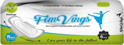 FemVings Ultra Absorb Sanitary Pad Extra Comfort Heavy Flow Disposable -Regular 60 Sanitary Pad