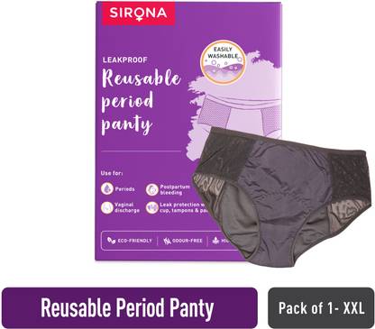 SIRONA Leakproof Reusable Period Panty for Women Pack of 1 - XXL |360 Degree Coverage Pantyliner