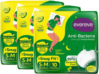 EverEve Anti Bacteria Period Panty (S-M)10X3Pack=30Pieces Pantyliner