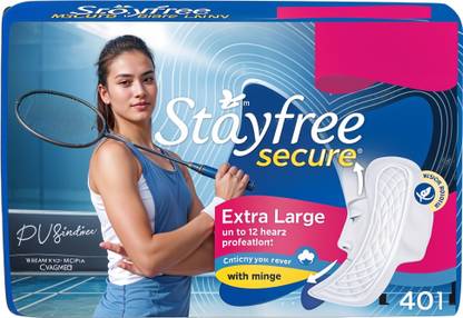 STAYFREE Secure XL Wings Sanitary Pad-18 Pads (Pack of 2) Sanitary Pad