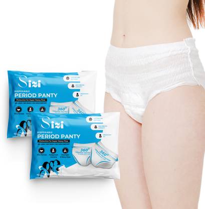 SIZI Dispoable White Leakproof Period Panty for Regular to Heavy Flow Sanitary Pad