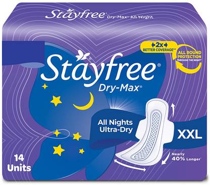 STAYFREE Dry-Max All Night XXL Wings Sanitary Pad