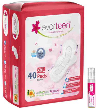 everteen combo 40 XXL Soft Neem Safflower Sanitary Pads & Menstrual